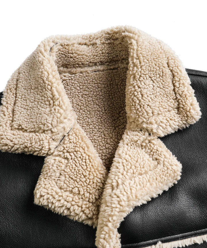 Bomberjack met faux shearling