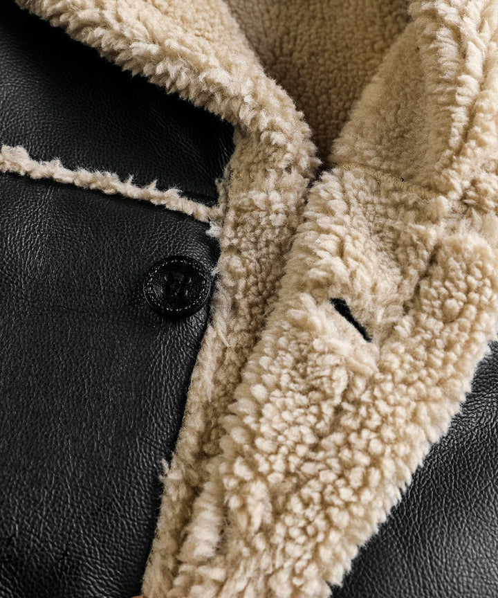 Bomberjack met faux shearling