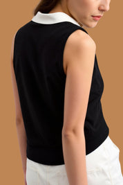 Gebreide Polo Tanktop met Contrasterende Rand - Jasper