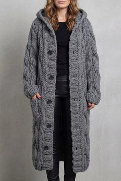 Oversized kabel gebreide cardigan