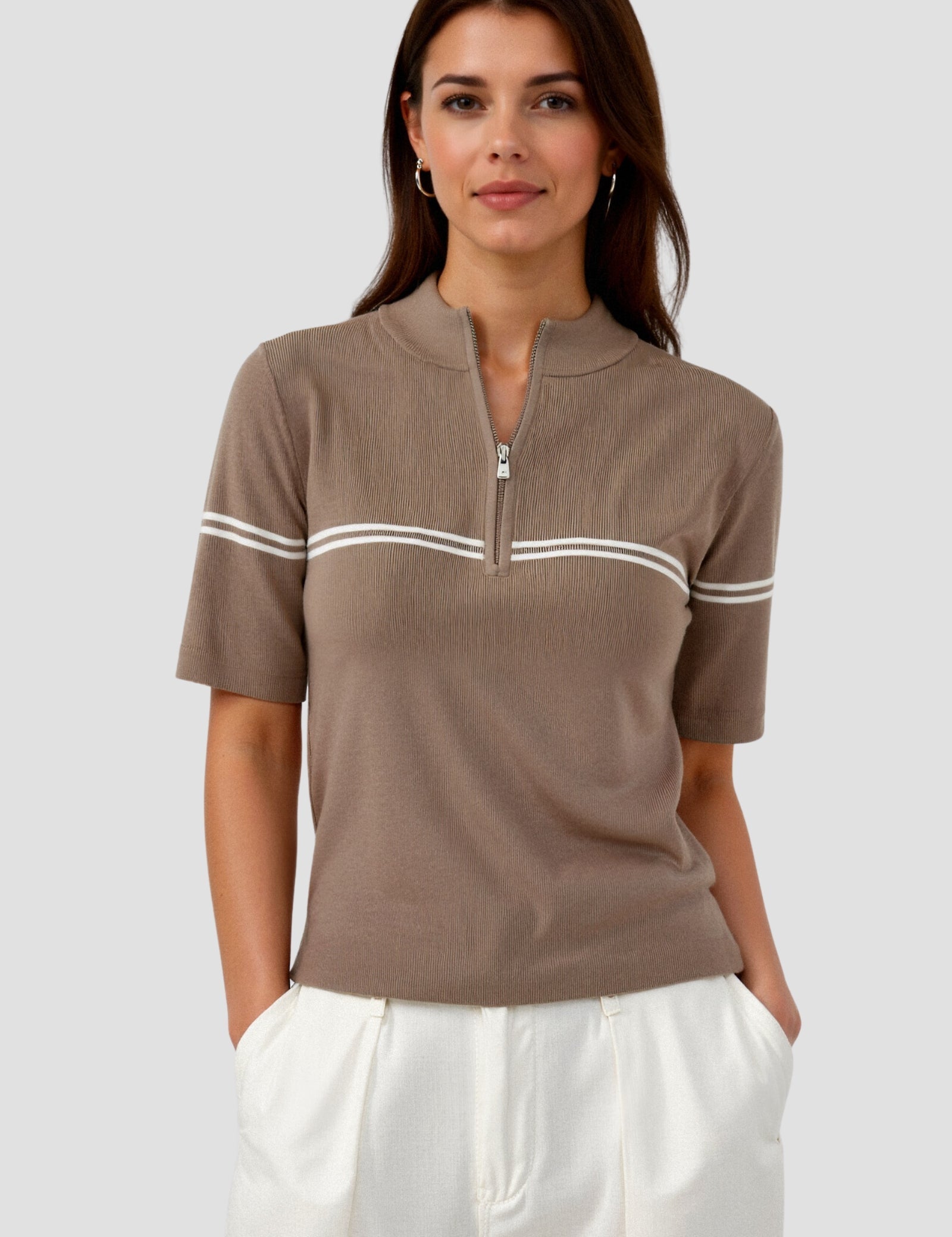 Kato | Stijlvol Gestreept Polo T-shirt