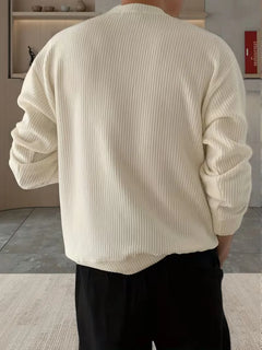 Trui met ribbelstructuur en crew neckline