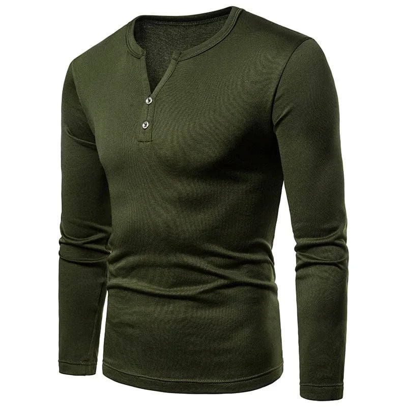 Longsleeve met V-hals en knoopdetails