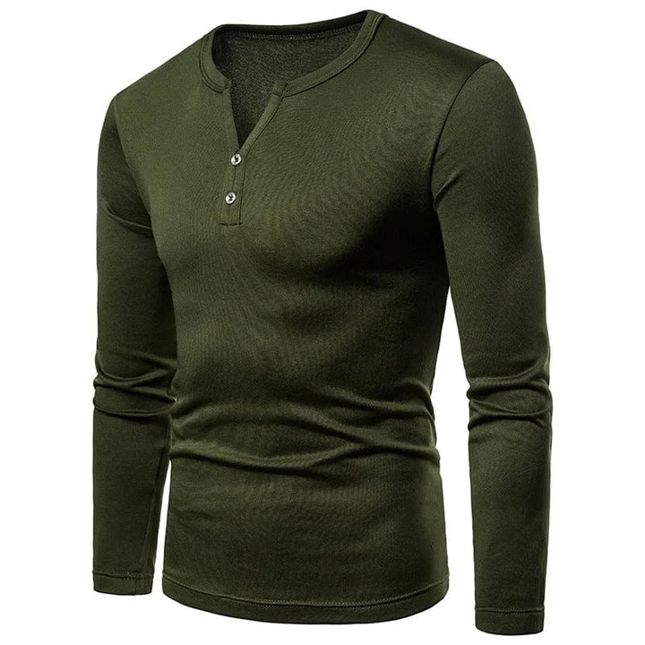 Longsleeve met V-hals en knoopdetails