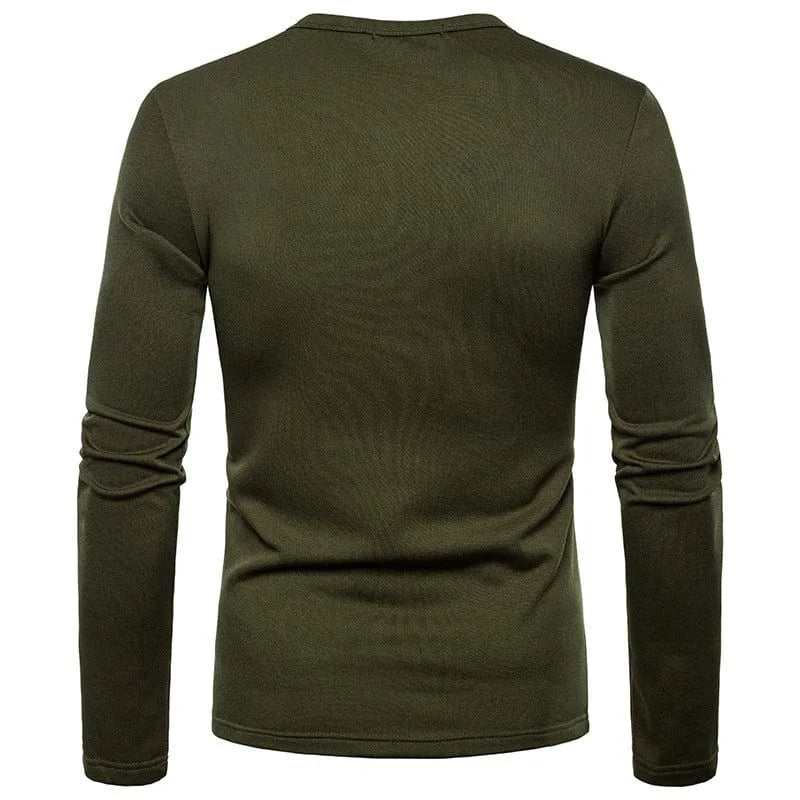 Longsleeve met V-hals en knoopdetails