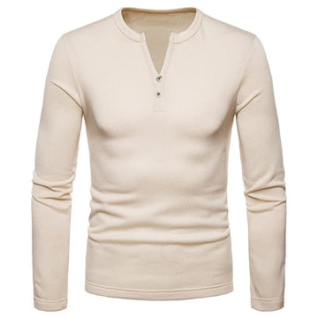 Longsleeve met V-hals en knoopdetails