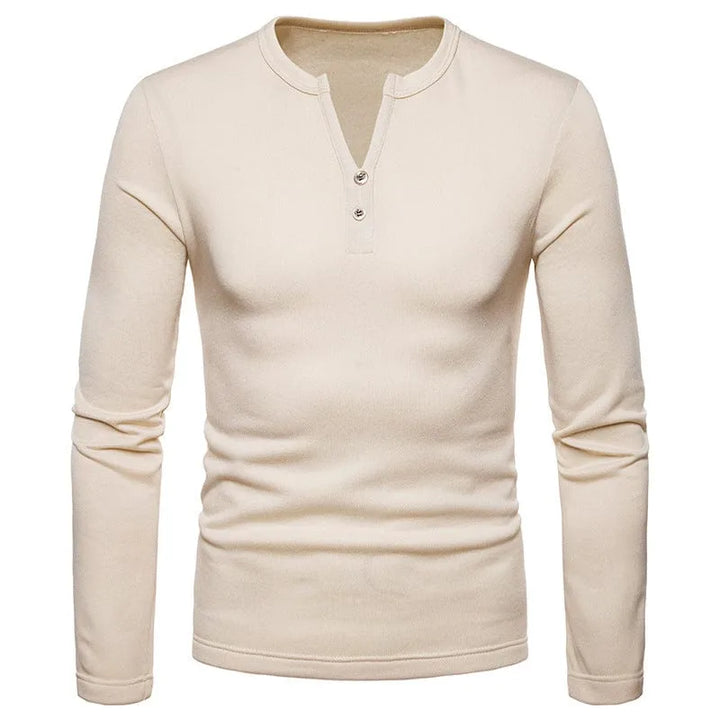 Longsleeve met V-hals en knoopdetails
