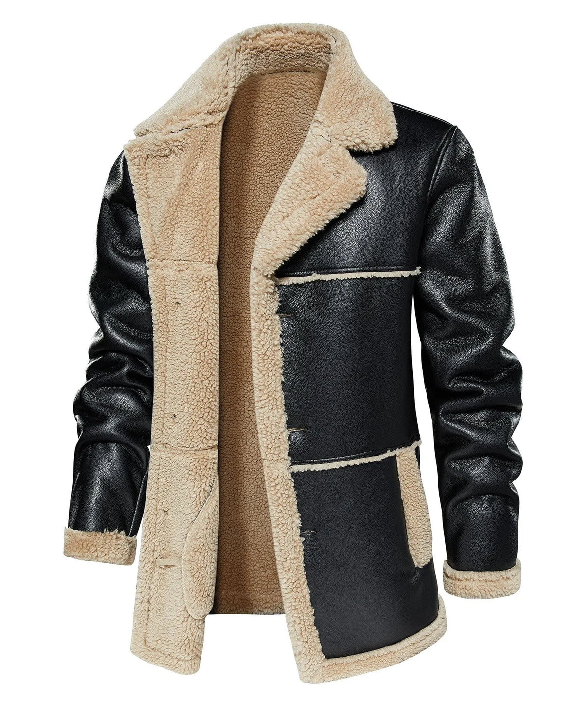 Bomberjack met faux shearling