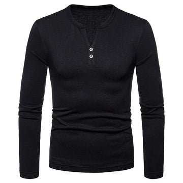 Longsleeve met V-hals en knoopdetails