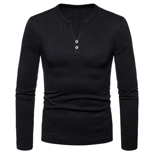 Longsleeve met V-hals en knoopdetails