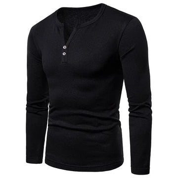 Longsleeve met V-hals en knoopdetails