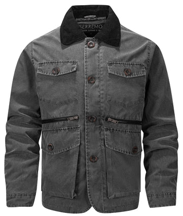Parka met corduroy kraag