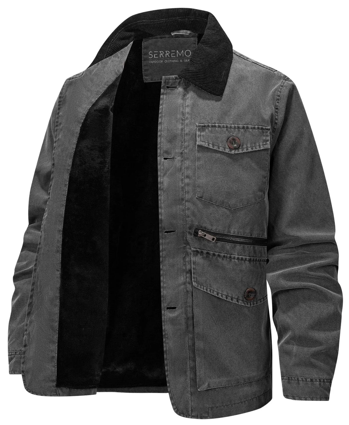 Parka met corduroy kraag