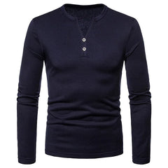Longsleeve met V-hals en knoopdetails
