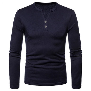Longsleeve met V-hals en knoopdetails