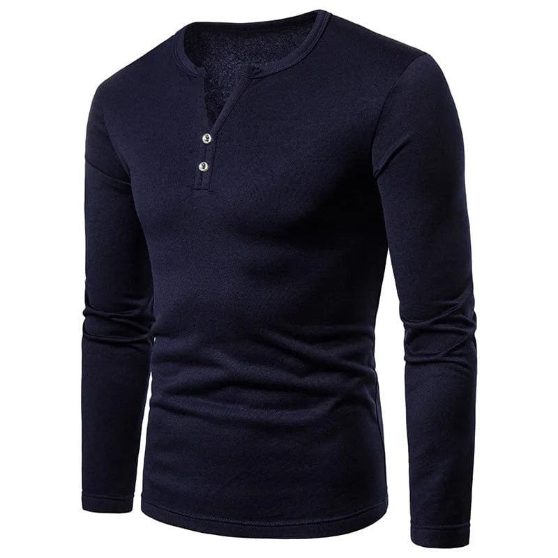 Longsleeve met V-hals en knoopdetails
