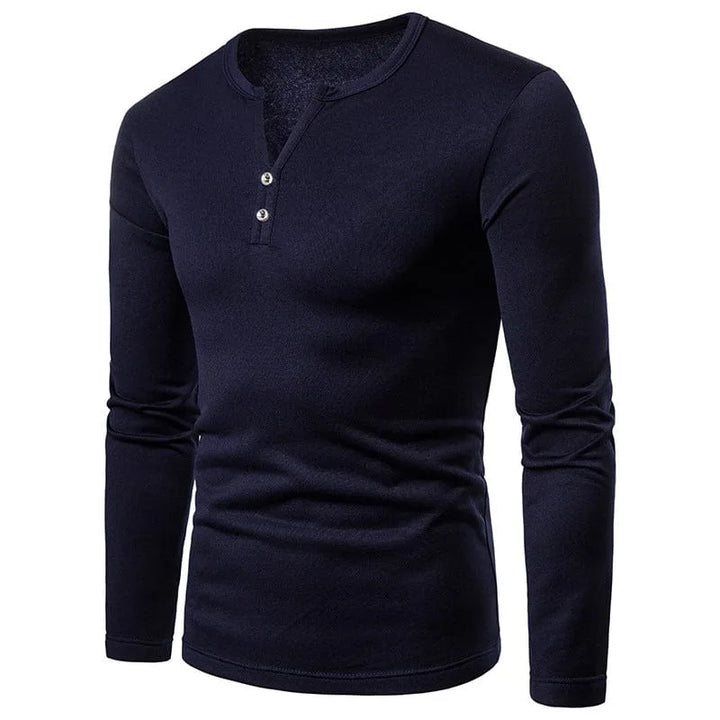 Longsleeve met V-hals en knoopdetails