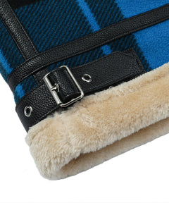 Bomberjack met plaid en faux shearling