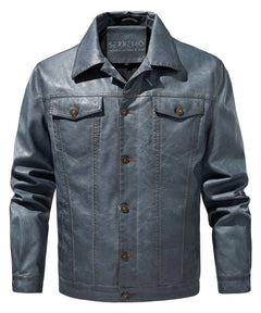 Leren jassen met button-front