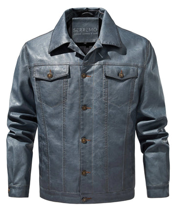 Leren jassen met button-front