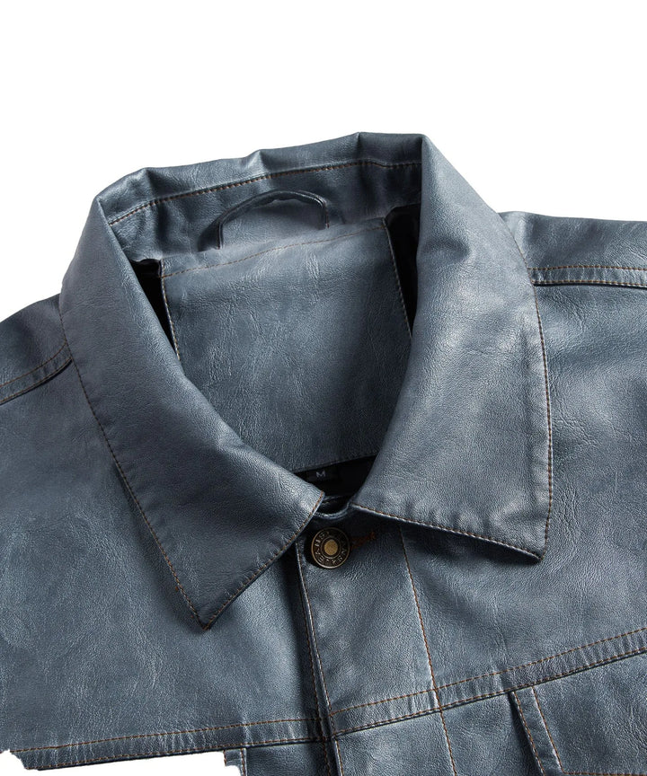 Leren jassen met button-front