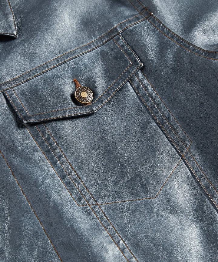 Leren jassen met button-front