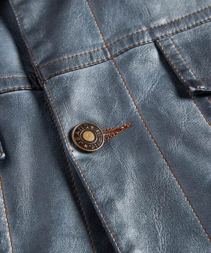 Leren jassen met button-front