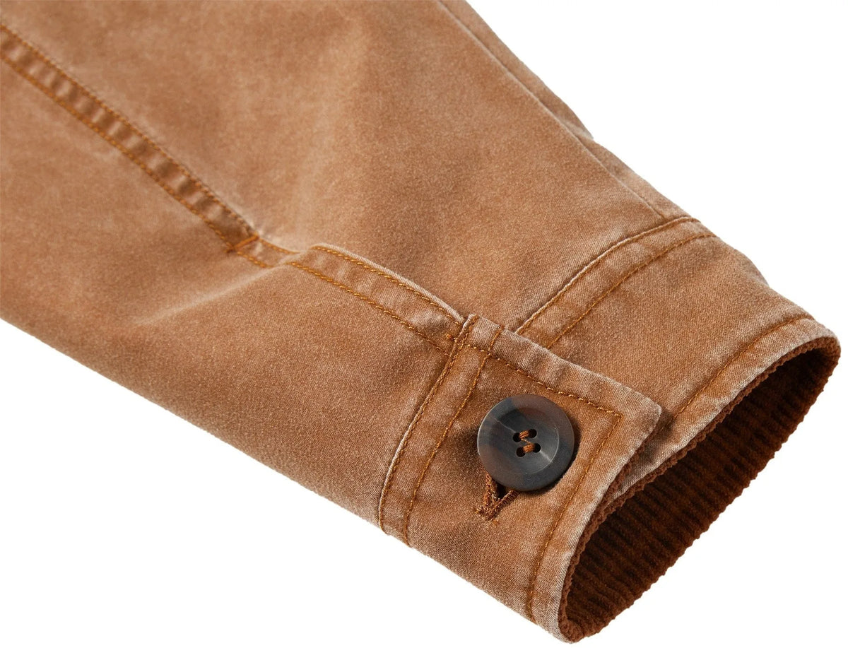 Parka met corduroy kraag