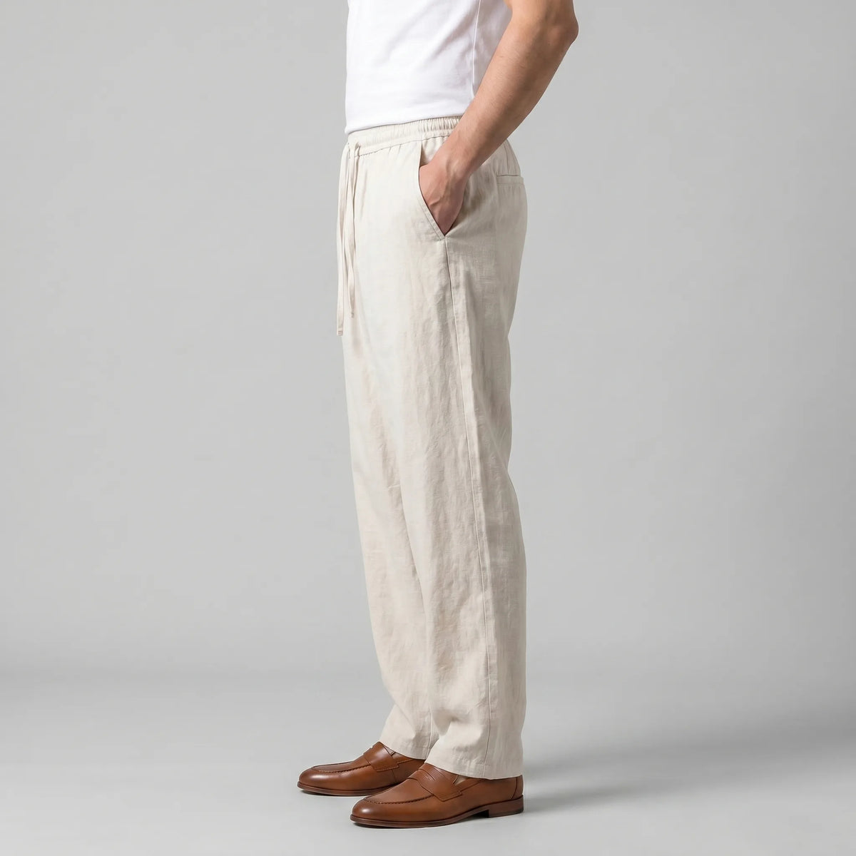 Linnen wijde broek