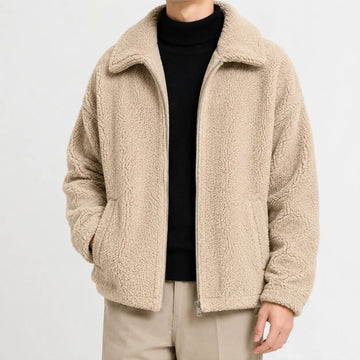Puffer jacket met sherpa fleece