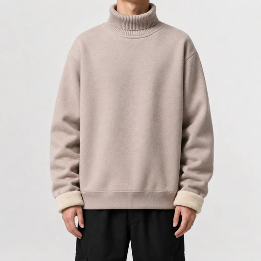 Fleece-lined trui met turtle neckline
