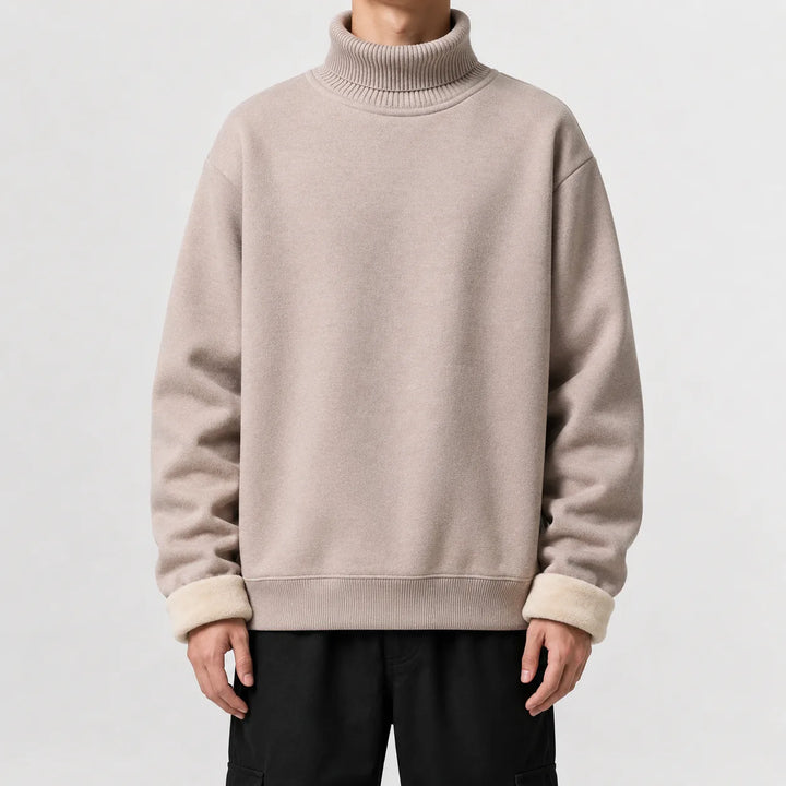 Fleece-lined trui met turtle neckline