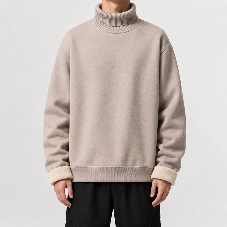 Fleece-lined trui met turtle neckline