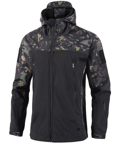 Parka met camouflage en verstelbare capuchon