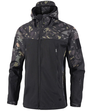 Parka met camouflage en verstelbare capuchon