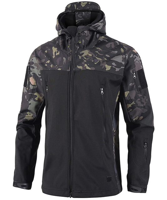 Parka met camouflage en verstelbare capuchon