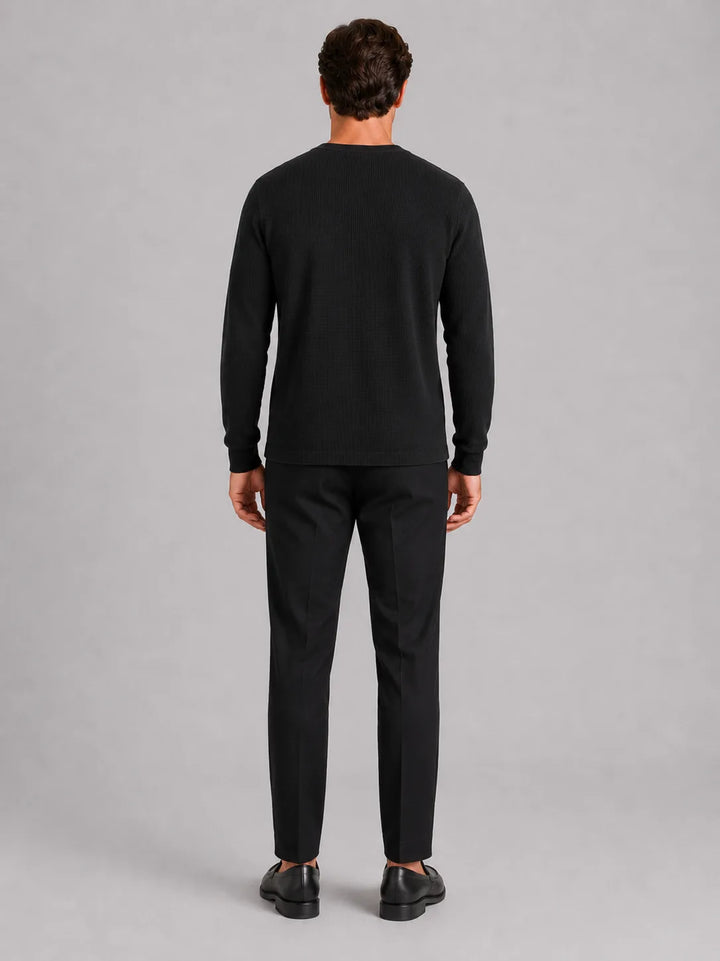 Longsleeve waffle knit shirt