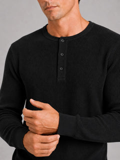 Longsleeve waffle knit shirt