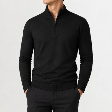 Zip-up trui met mock neckline