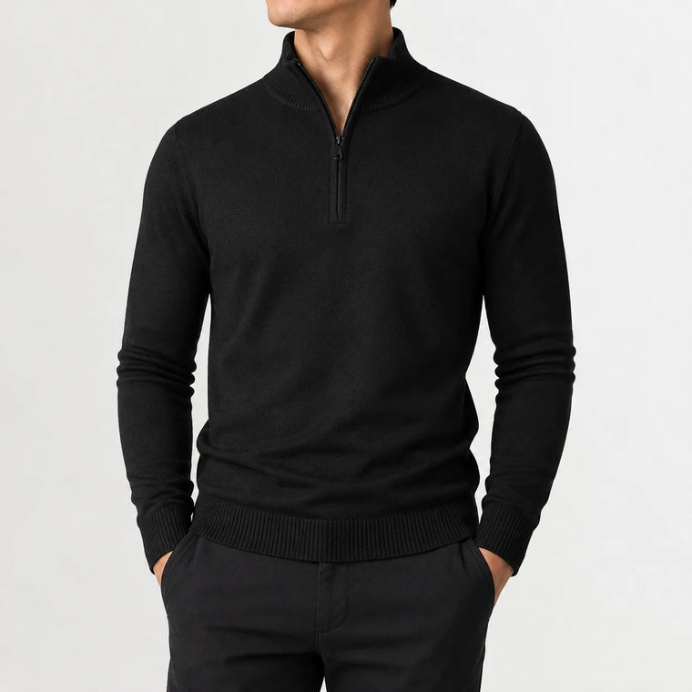 Zip-up trui met mock neckline