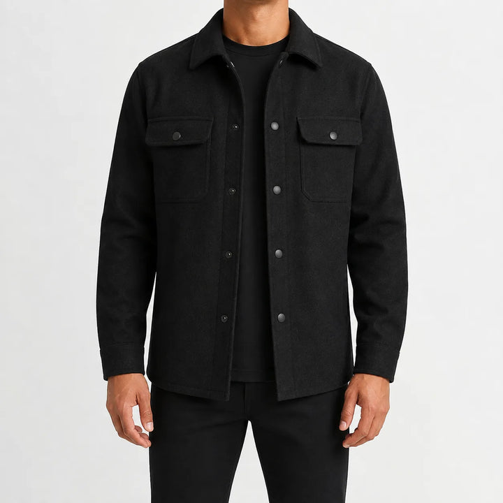 Overshirt met mandarin kraag