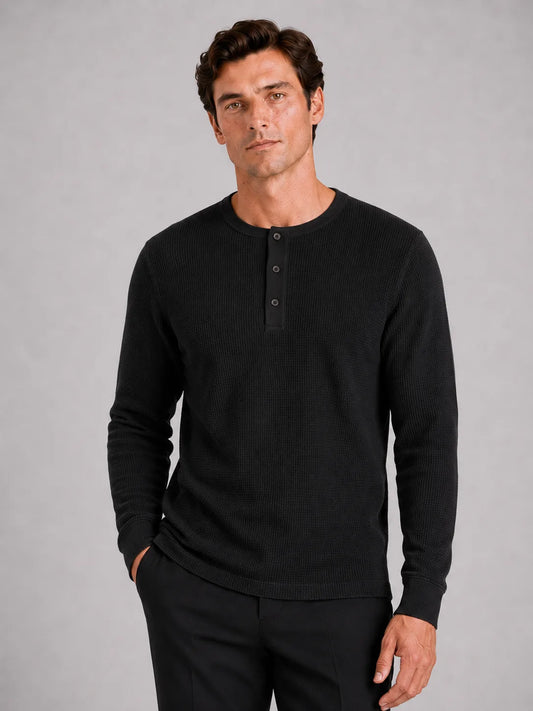 Longsleeve waffle knit shirt