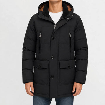 Parka met capuchon en lange mouwen