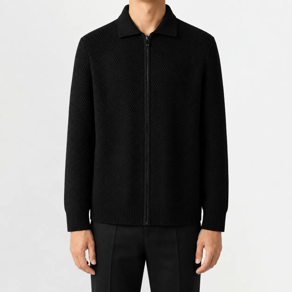 Cardigan met zip-up en textuur