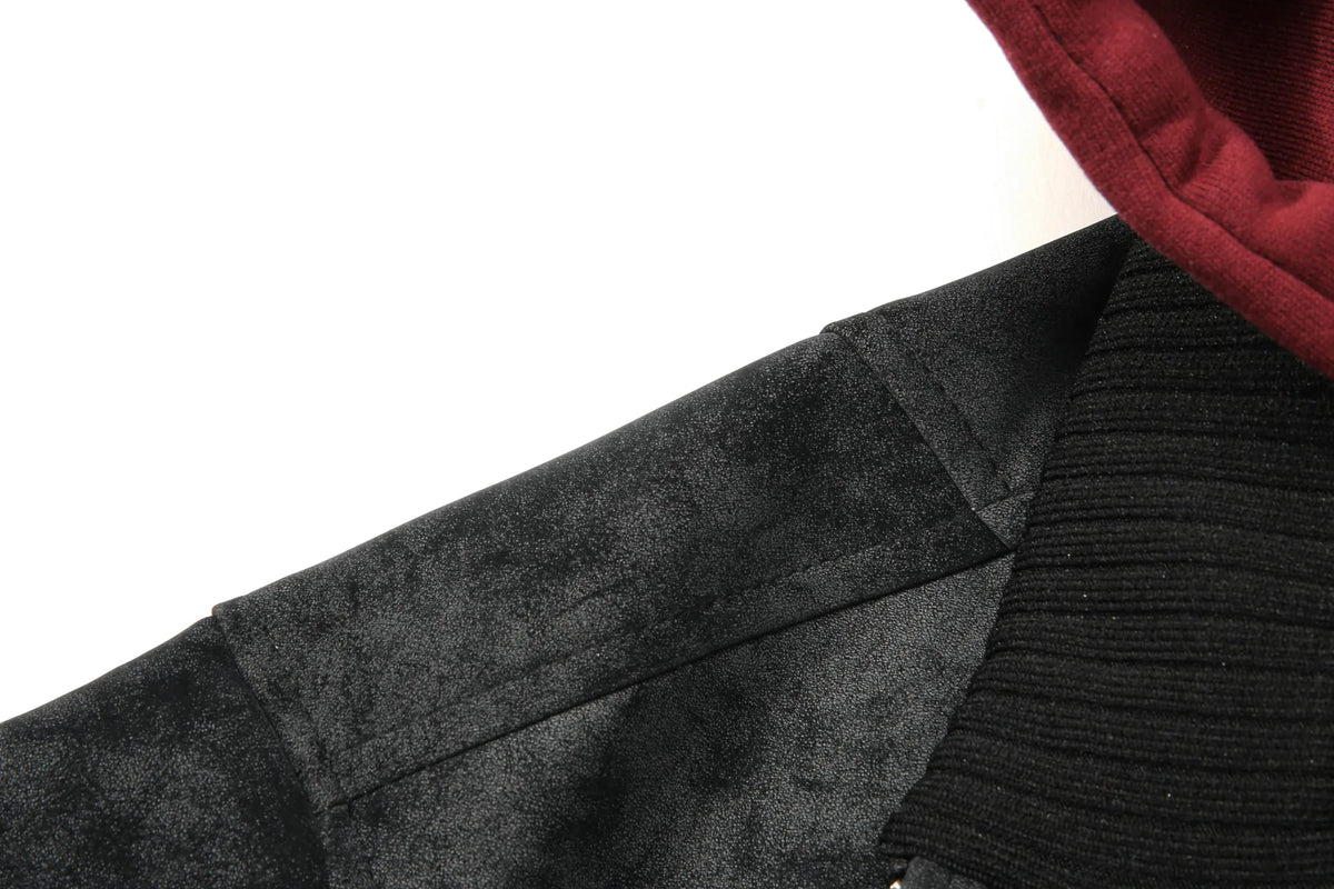 Oversized bomberjack met fleece hood