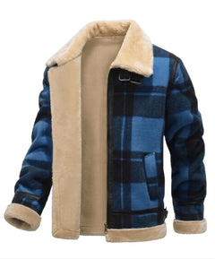 Bomberjack met plaid en faux shearling