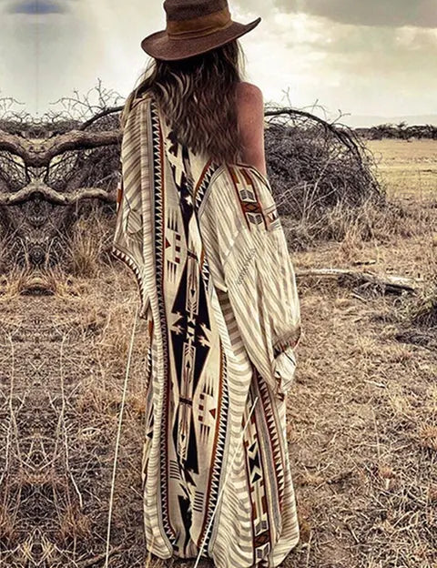 Boho Bedrukte Kimono Strandjas - Trendy Boho-Chic Look en Ultiem Zomercomfort