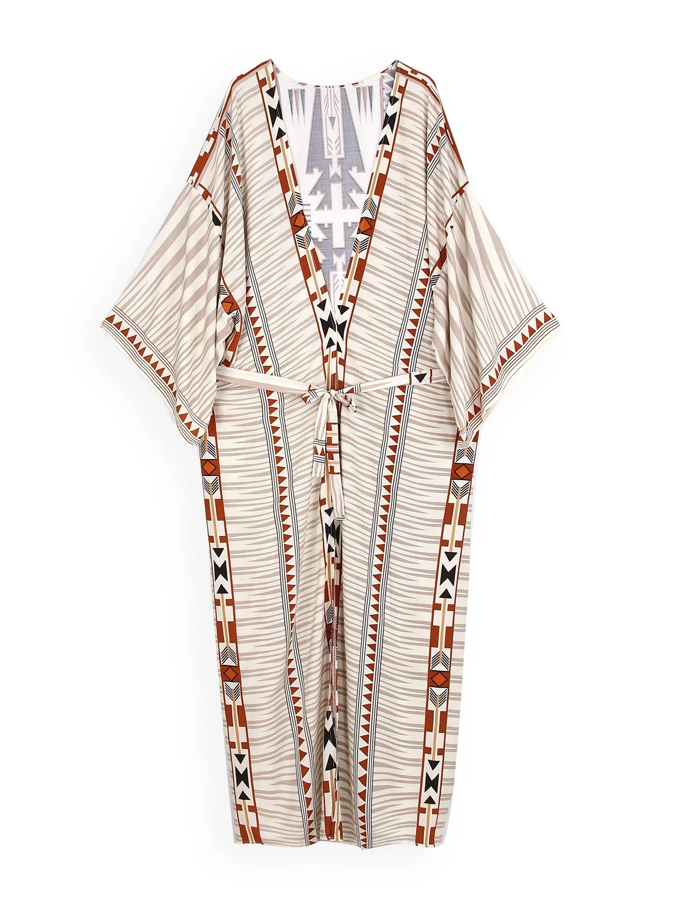 Boho bedrukte kimono strandjas - perfect voor een trendy boho-chic look en ultiem comfort tijdens warme zomerdagen.