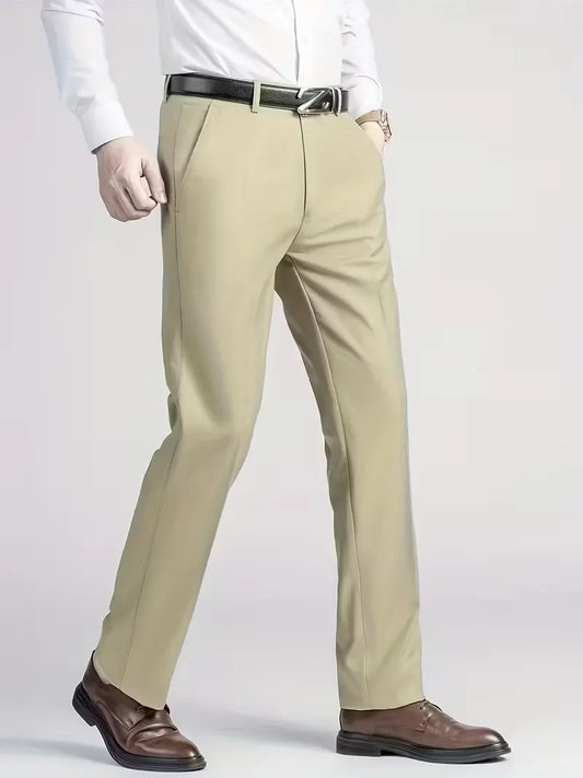 Broek met elastische tailleband en regular fit
