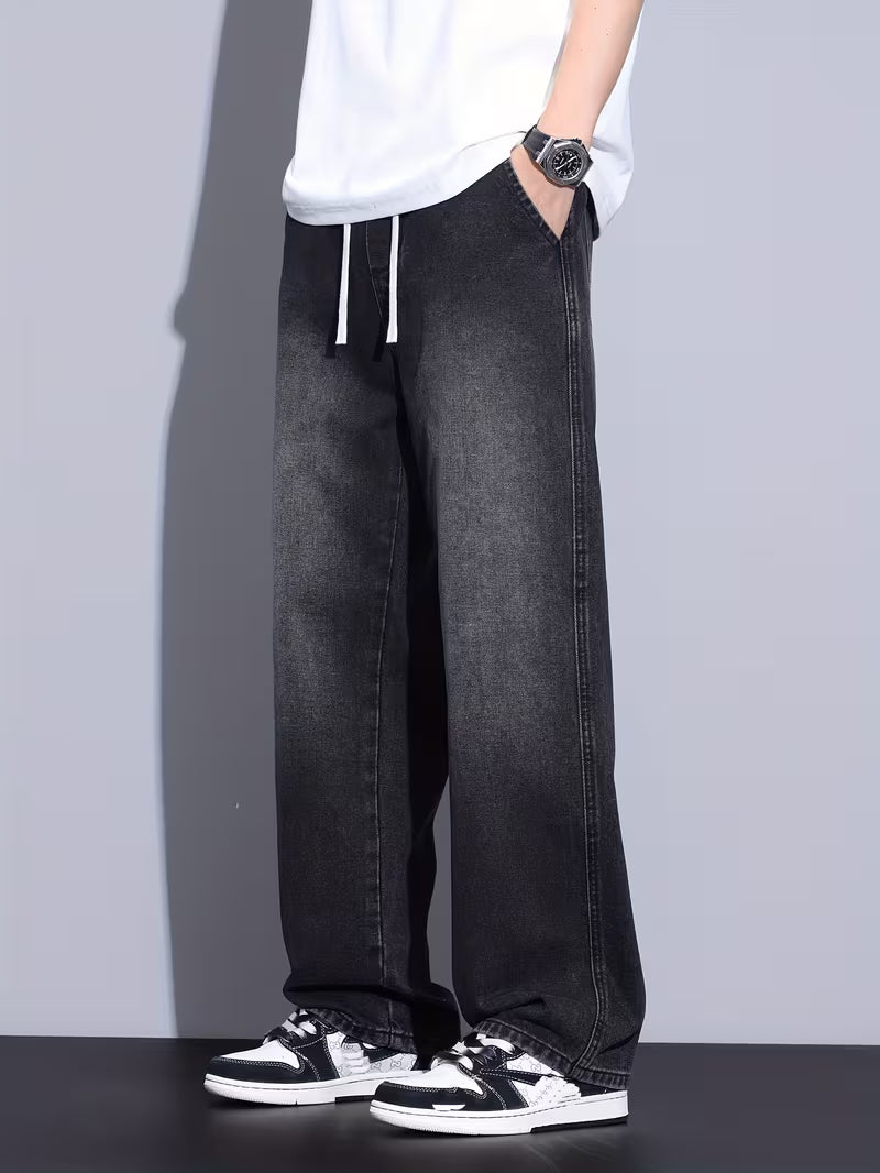 Broek met rechte pijp en losse pasvorm